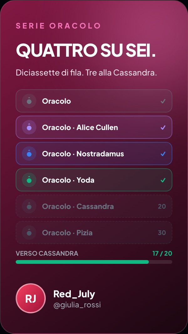 I sei livelli della serie Oracolo